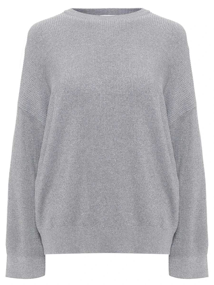 Джемпер из хлопка и вискозы BRUNELLO CUCINELLI MAZ260200P CBK52 Серый 