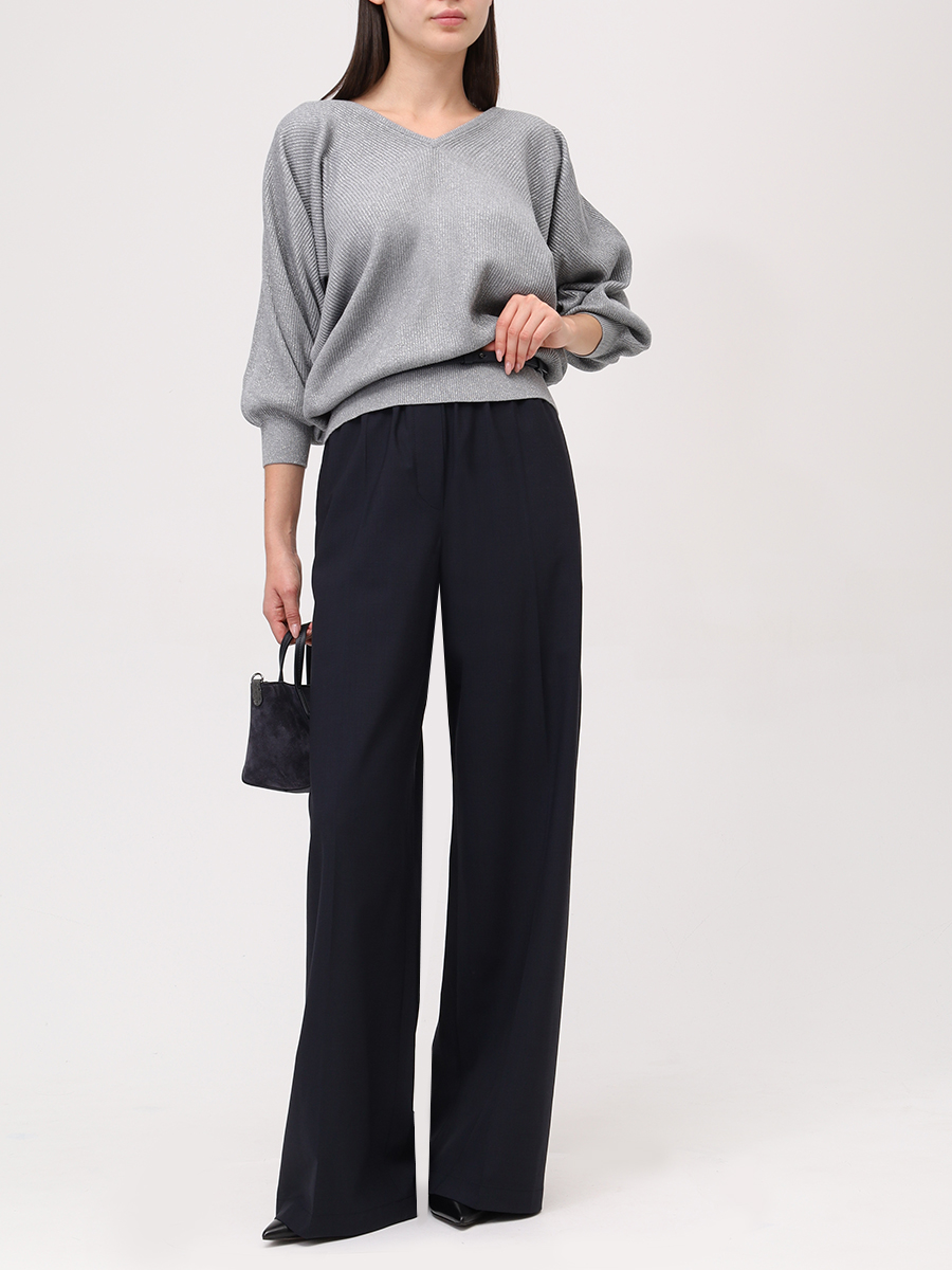 Пуловер хлопковый BRUNELLO CUCINELLI MAZ260202P CBK52 Серый  Фото 2