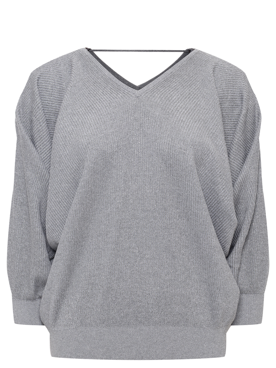 Пуловер хлопковый BRUNELLO CUCINELLI MAZ260202P CBK52 Серый 