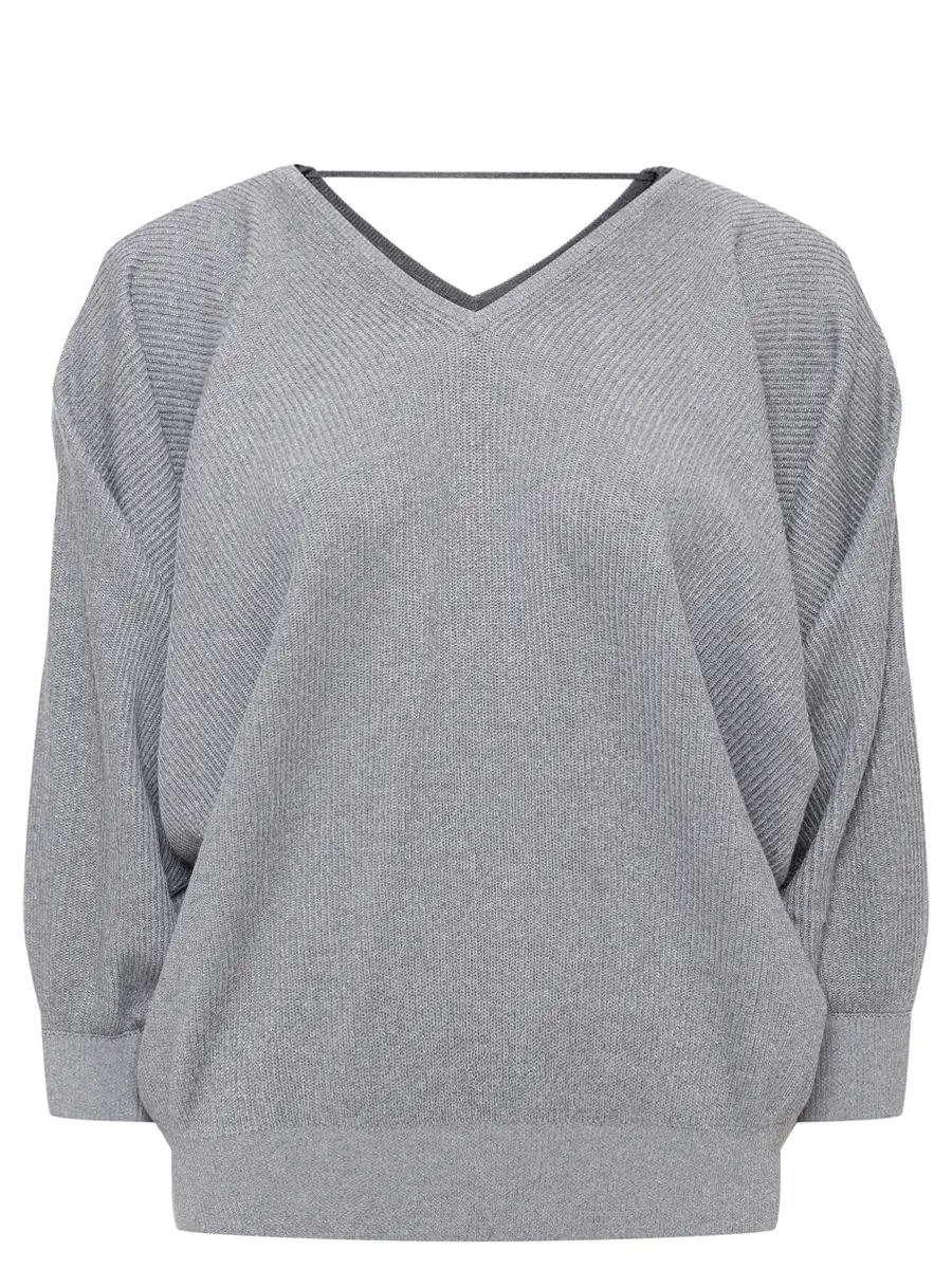 Пуловер хлопковый BRUNELLO CUCINELLI MAZ260202P CBK52 Серый 