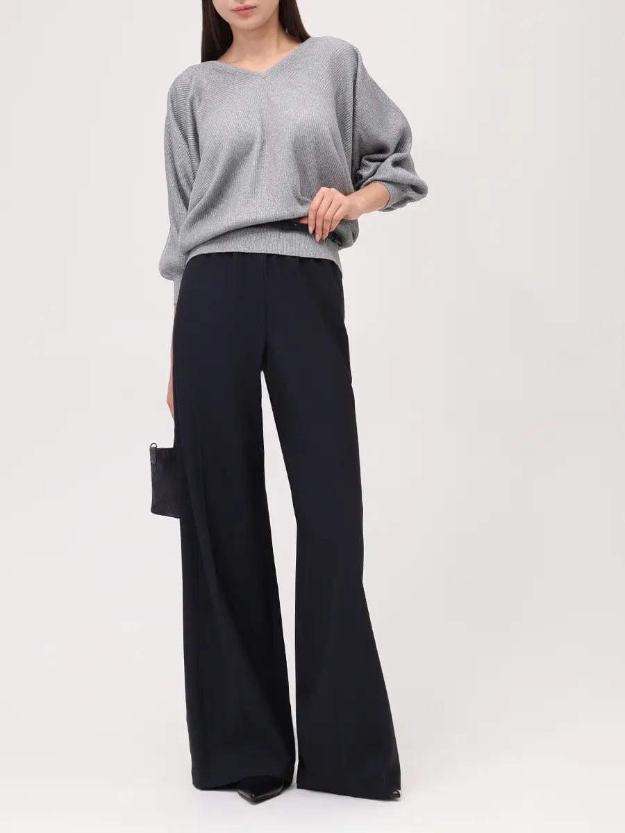 Пуловер хлопковый BRUNELLO CUCINELLI MAZ260202P CBK52 Серый  Фото 3