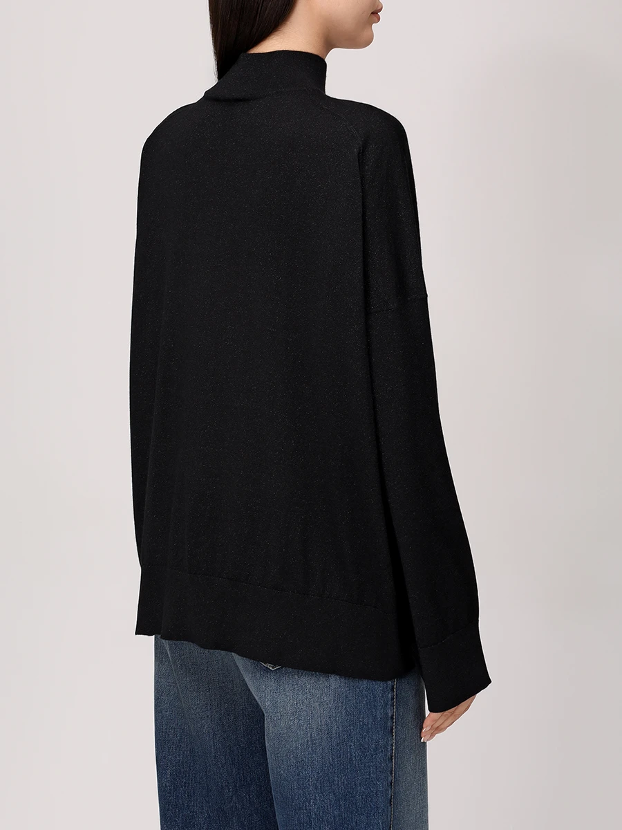 Водолазка из кашемира и шелка BRUNELLO CUCINELLI M41848604P C101 Черный  Фото 3