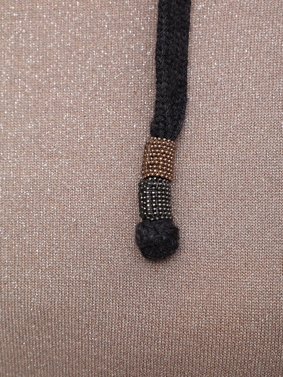 Худи из кашемира и шелка BRUNELLO CUCINELLI M41845909P C9729 Бежевый  Фото 6