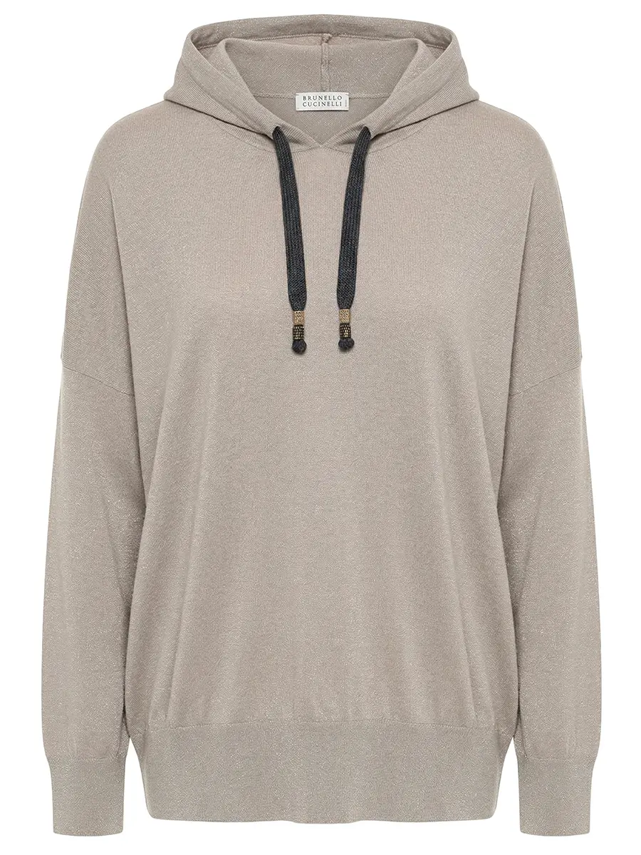 Худи из кашемира и шелка BRUNELLO CUCINELLI M41845909P C9729 Бежевый 