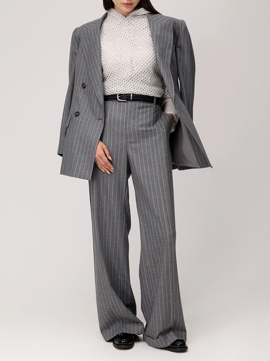 Худи из мохера BRUNELLO CUCINELLI MPS732409P C3594 Светло- Серый  Фото 2