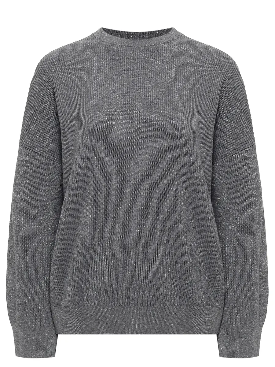 Джемпер из хлопка и вискозы BRUNELLO CUCINELLI MAZ260200P CXP07 Серый 