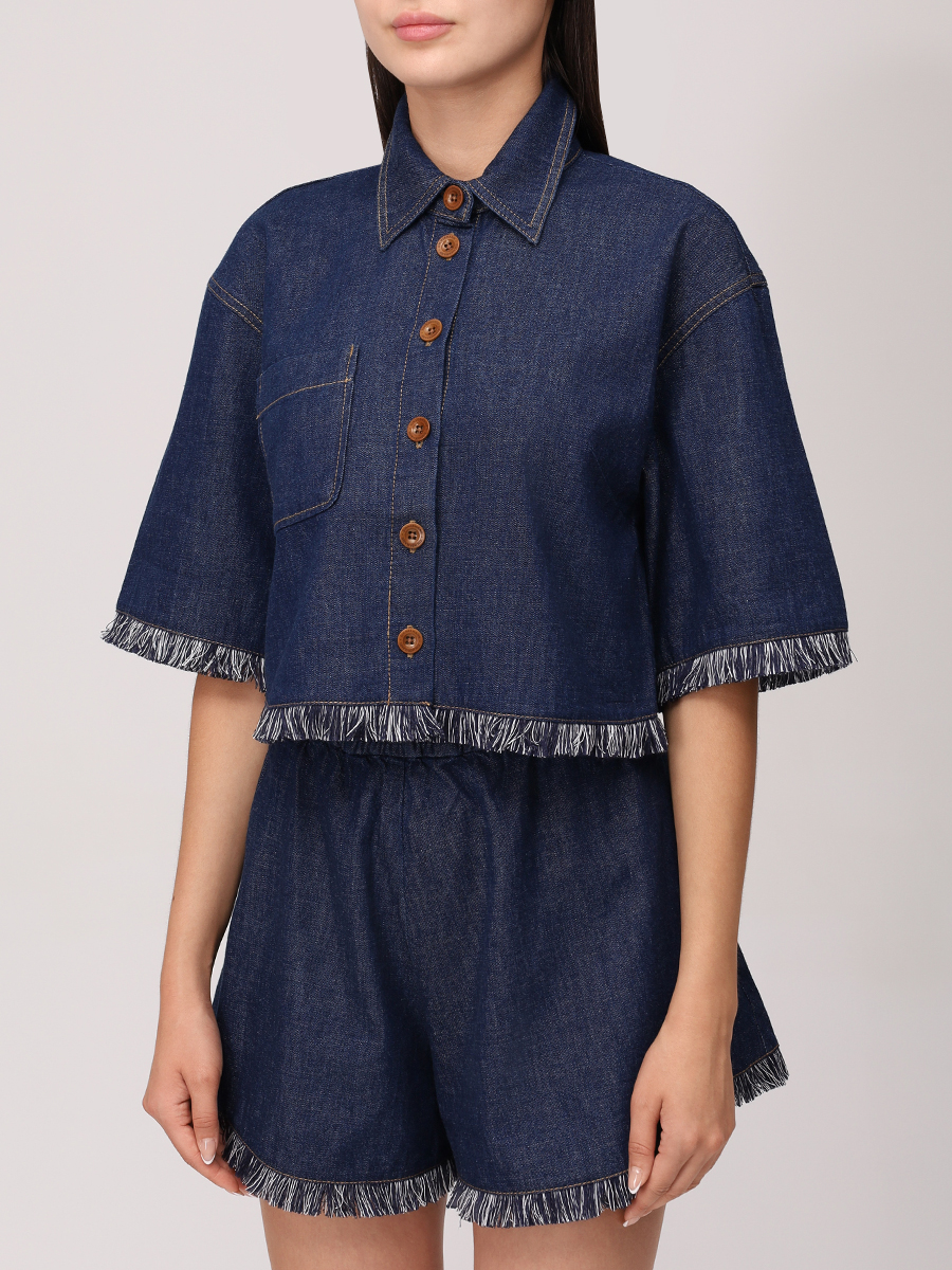 Рубашка джинсовая ZIMMERMANN 2799TSS251/Atlantic Синий  Фото 4