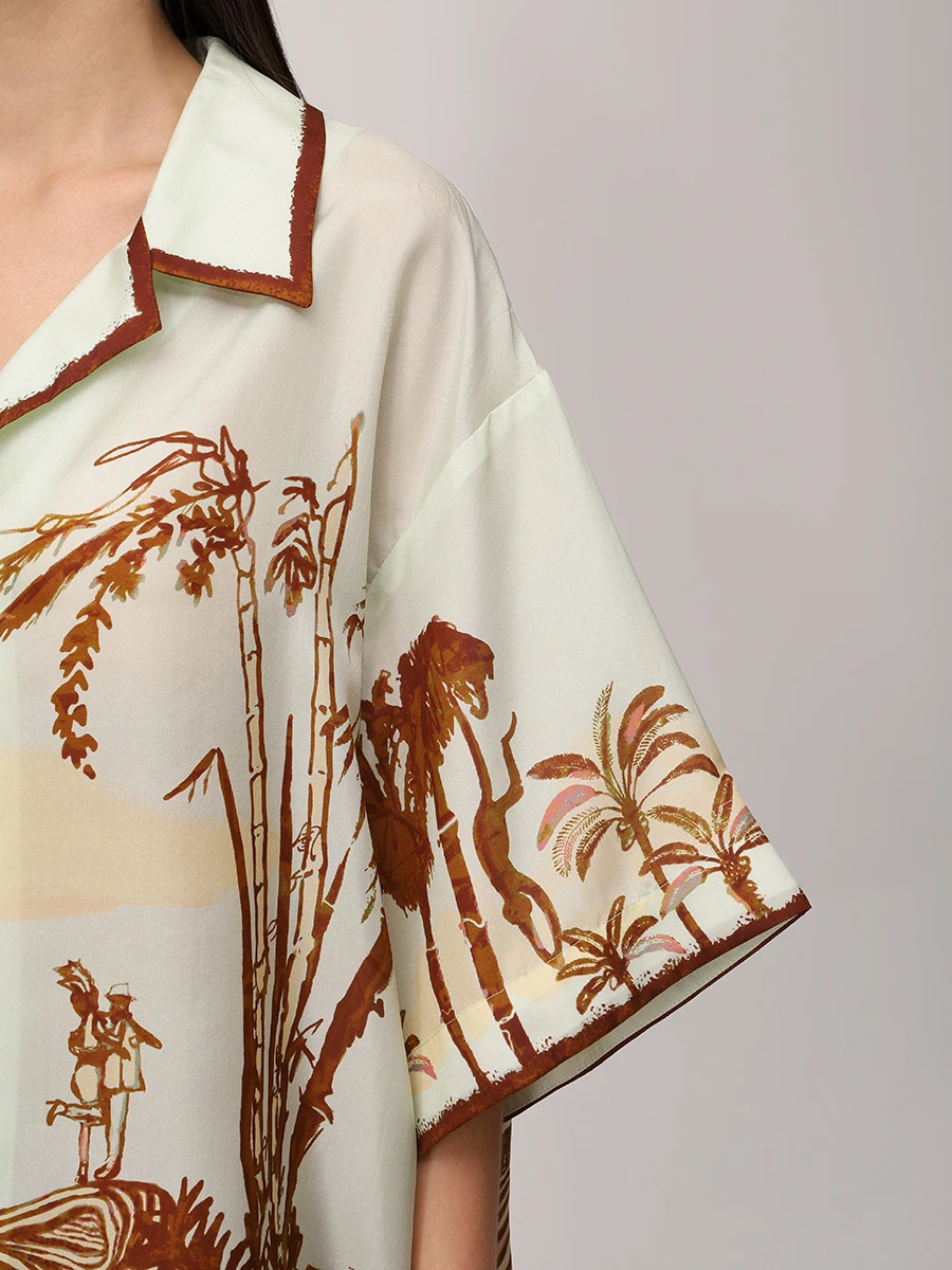 Рубашка шелковая ZIMMERMANN 3570TSS254/Tropicana Зеленый  Фото 5