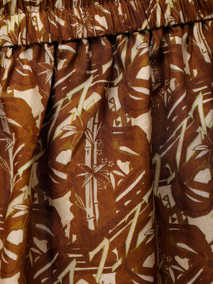 Шорты шелковые ZIMMERMANN 3834ASS254/Brown/Cream Коричневый  Фото 6