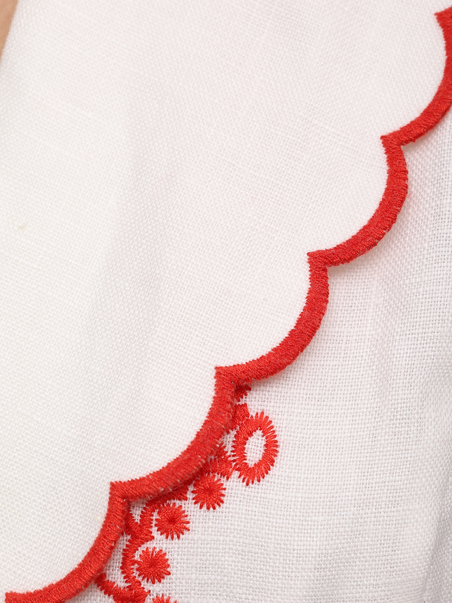 Платье льняное ZIMMERMANN 4589DSS252/Ivory/Red Красный  Фото 7