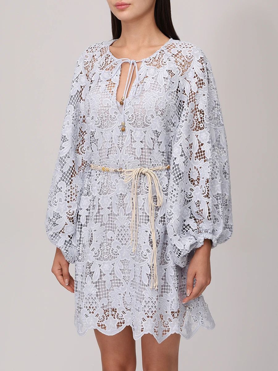 Платье хлопковое ZIMMERMANN 4559DSS254/Powder Blue Голубой  Фото 4