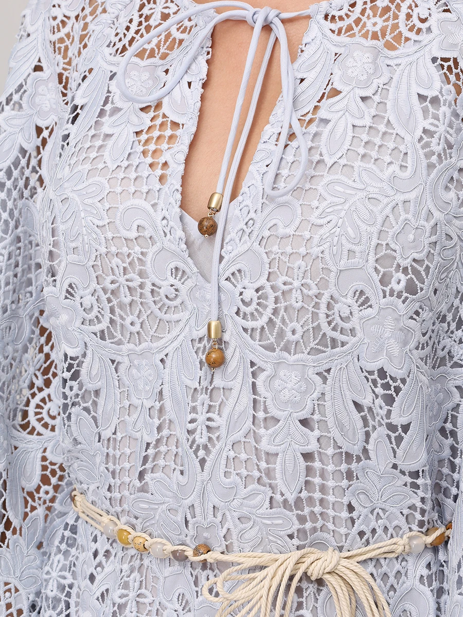 Платье хлопковое ZIMMERMANN 4559DSS254/Powder Blue Голубой  Фото 5