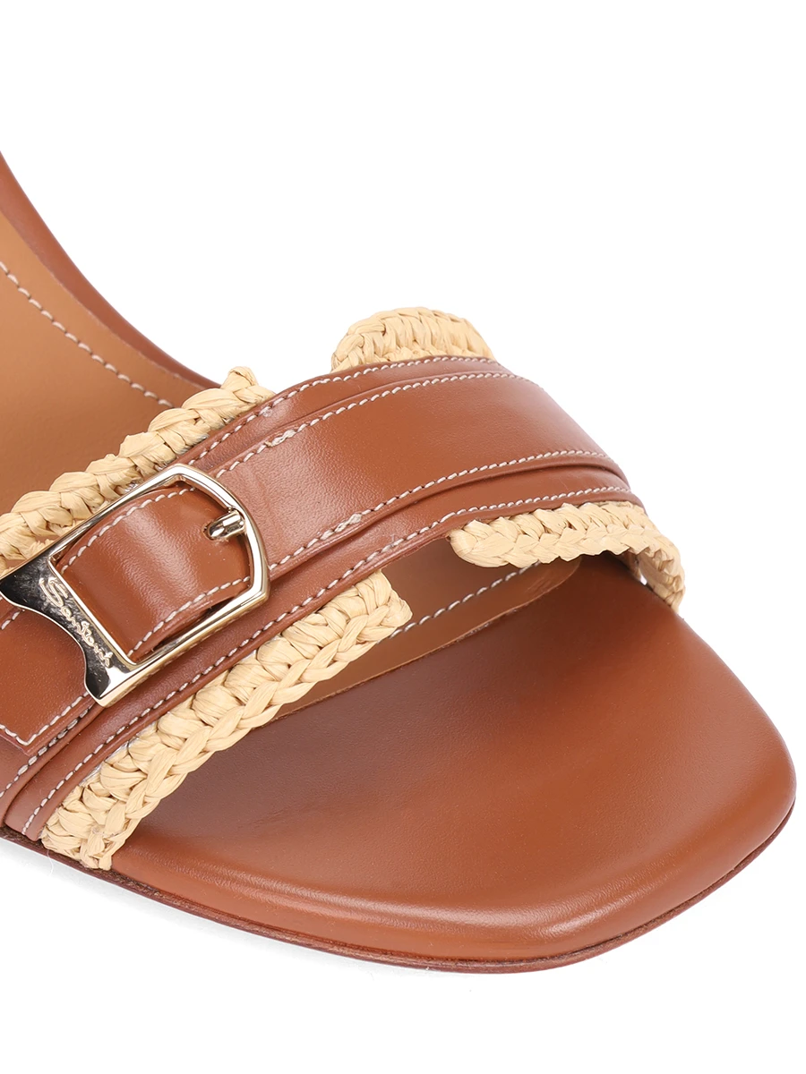 Босоножки кожаные SANTONI WHVT71480HC3TRUFC50 Коричневый  Фото 5