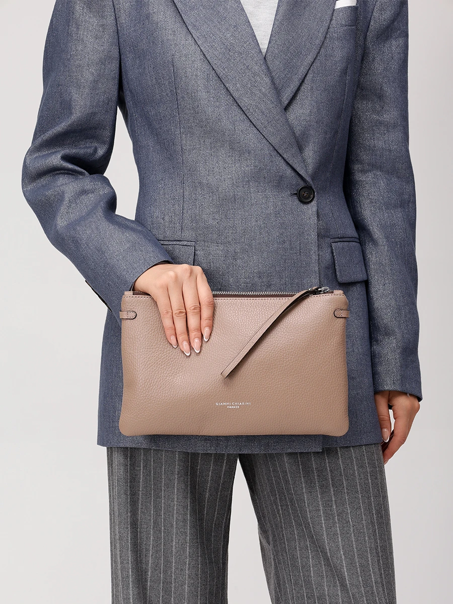 Клатч кожаный GIANNI CHIARINI BS 3695GRN/DOVE Темно- Бежевый  Фото 2