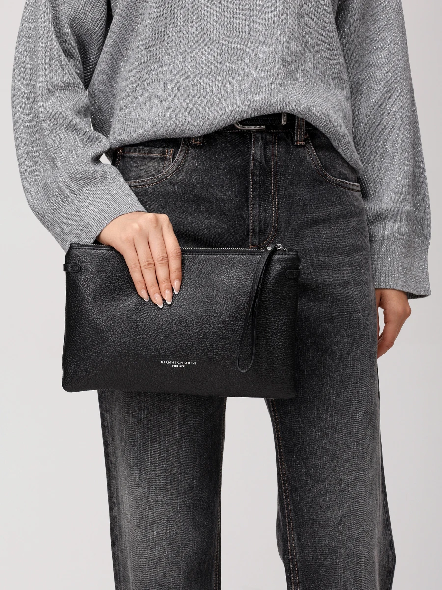 Клатч кожаный GIANNI CHIARINI BS 3695GRN/NERO Черный  Фото 2