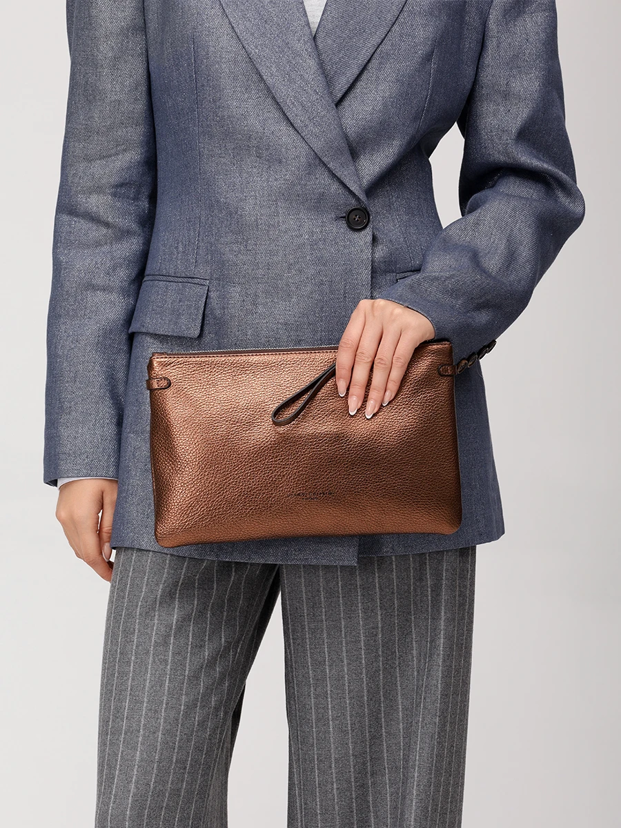 Клатч кожаный GIANNI CHIARINI BS 3695GRN LM/TOASTED Золотой  Фото 2