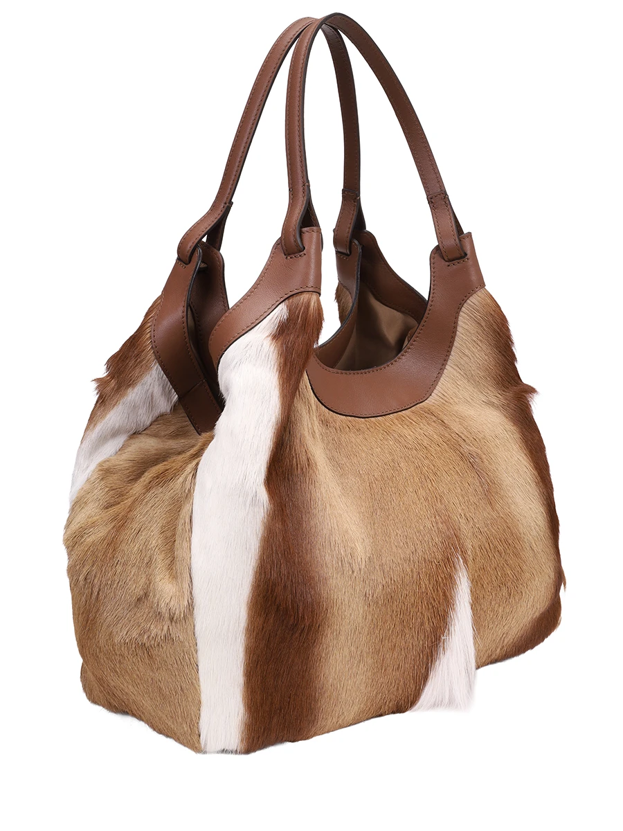 Сумка из меха GIANNI CHIARINI BS 12022SPBOK/NATURAL Анималистичный принт  Фото 4