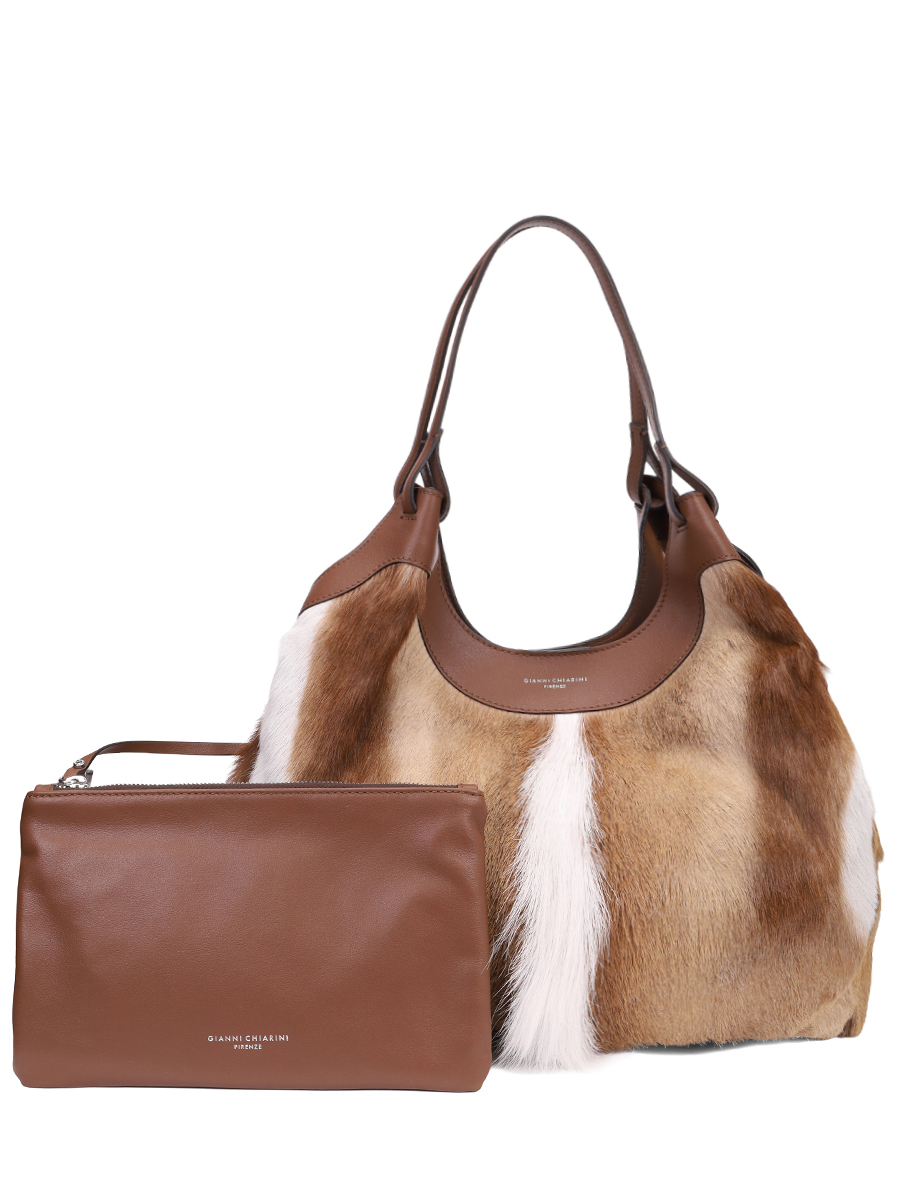 Сумка из меха GIANNI CHIARINI BS 12022SPBOK/NATURAL Анималистичный принт  Фото 3