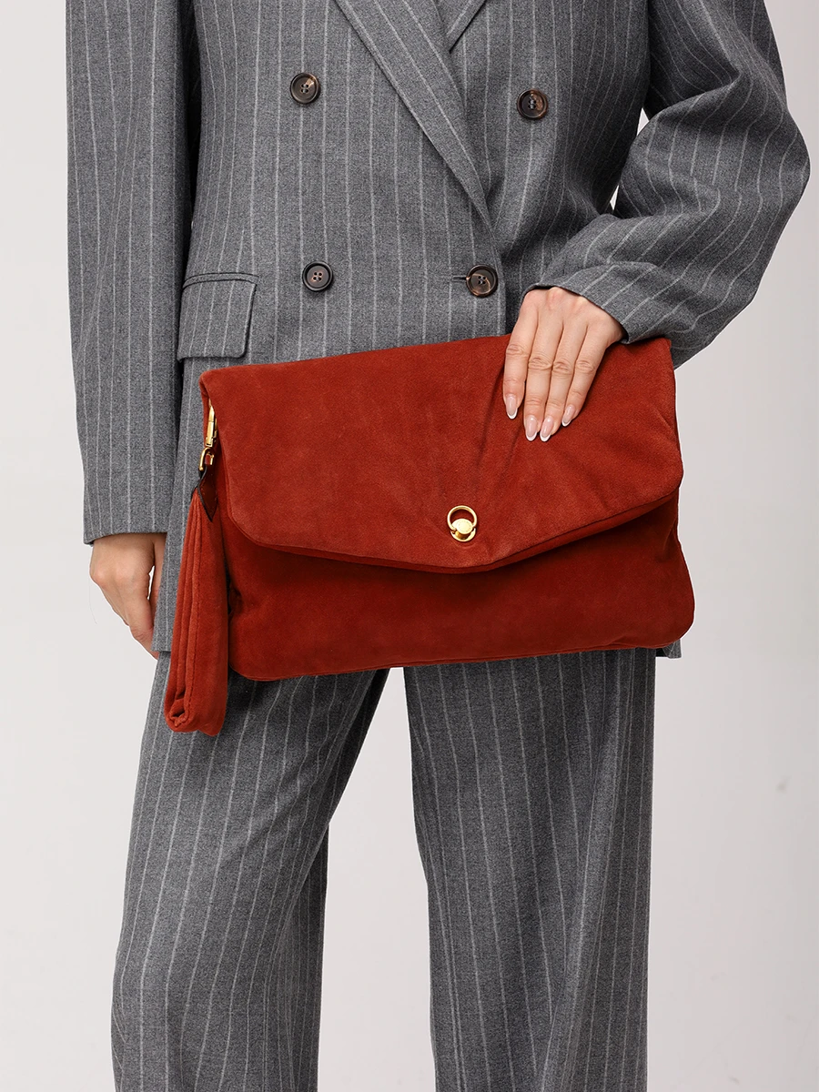 Сумка замшевая GIANNI CHIARINI BS 12031CM-NASPM/BRICK RED Рыжий  Фото 2