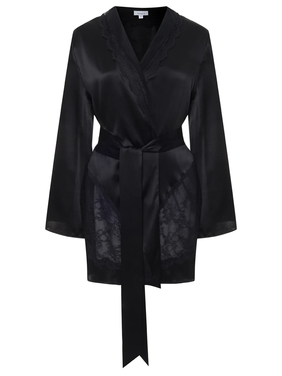 

Халат шелковый с кружевом, Черный, CL0286 GIA.99
