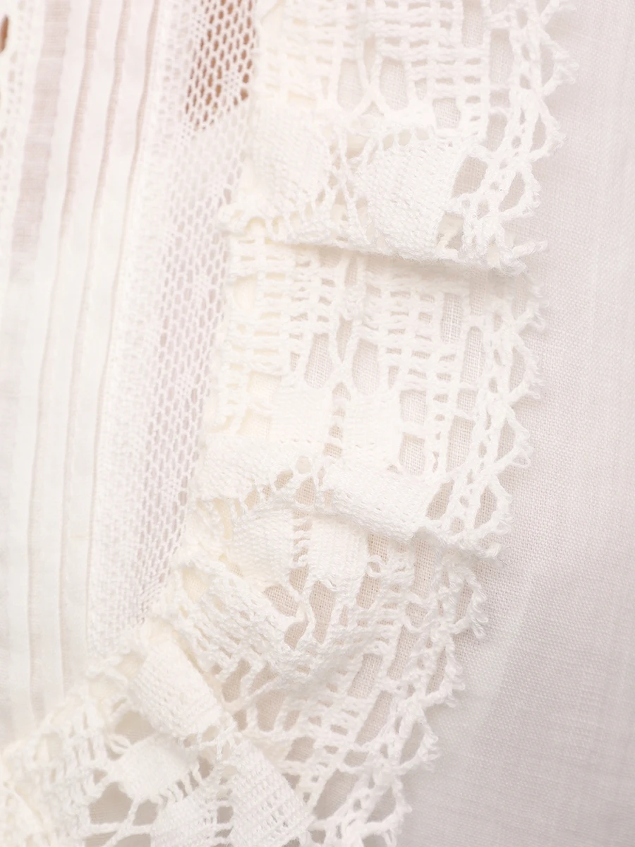 

Блуза с кружевом, Кремовый, 3421TSS253/Cream