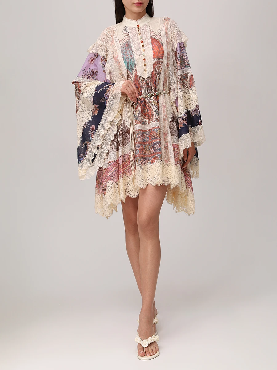 Платье хлопковое ZIMMERMANN 3308DSS251/Spliced Мультиколор  Фото 2