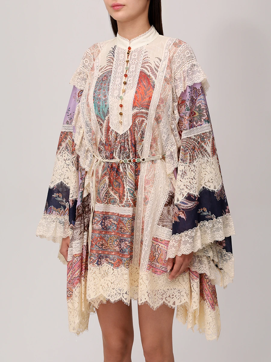 Платье хлопковое ZIMMERMANN 3308DSS251/Spliced Мультиколор  Фото 4