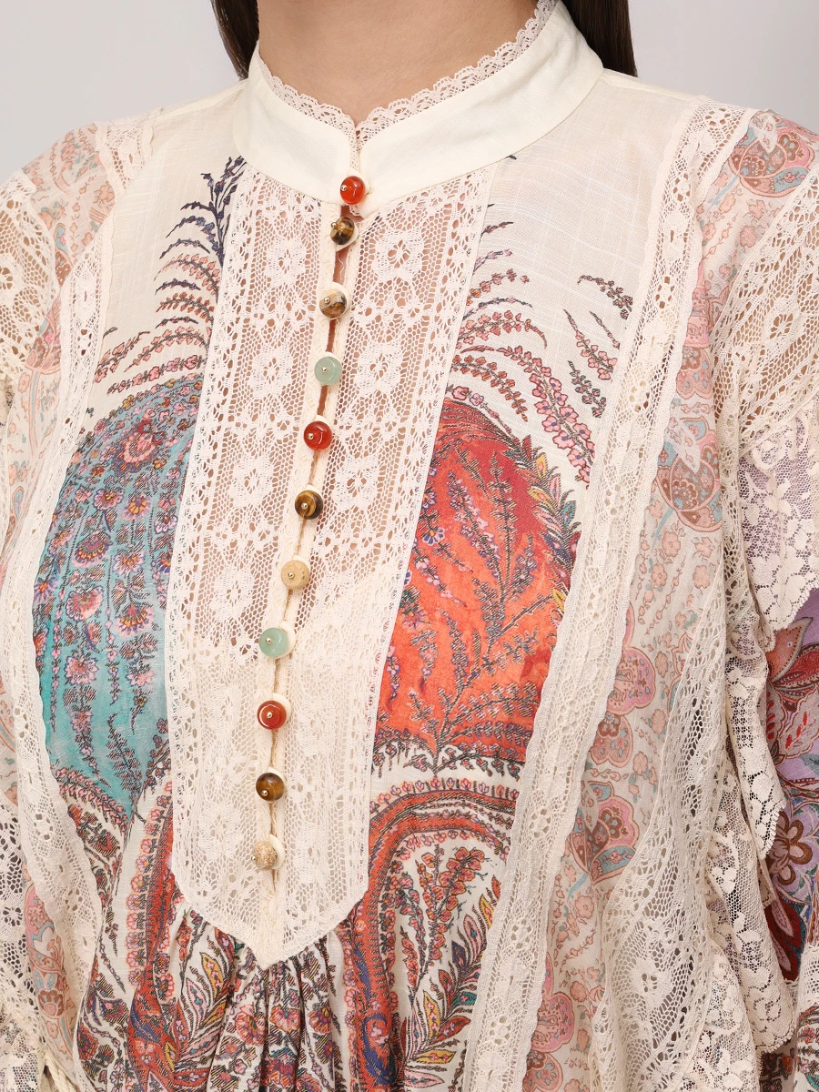 Платье хлопковое ZIMMERMANN 3308DSS251/Spliced Мультиколор  Фото 5