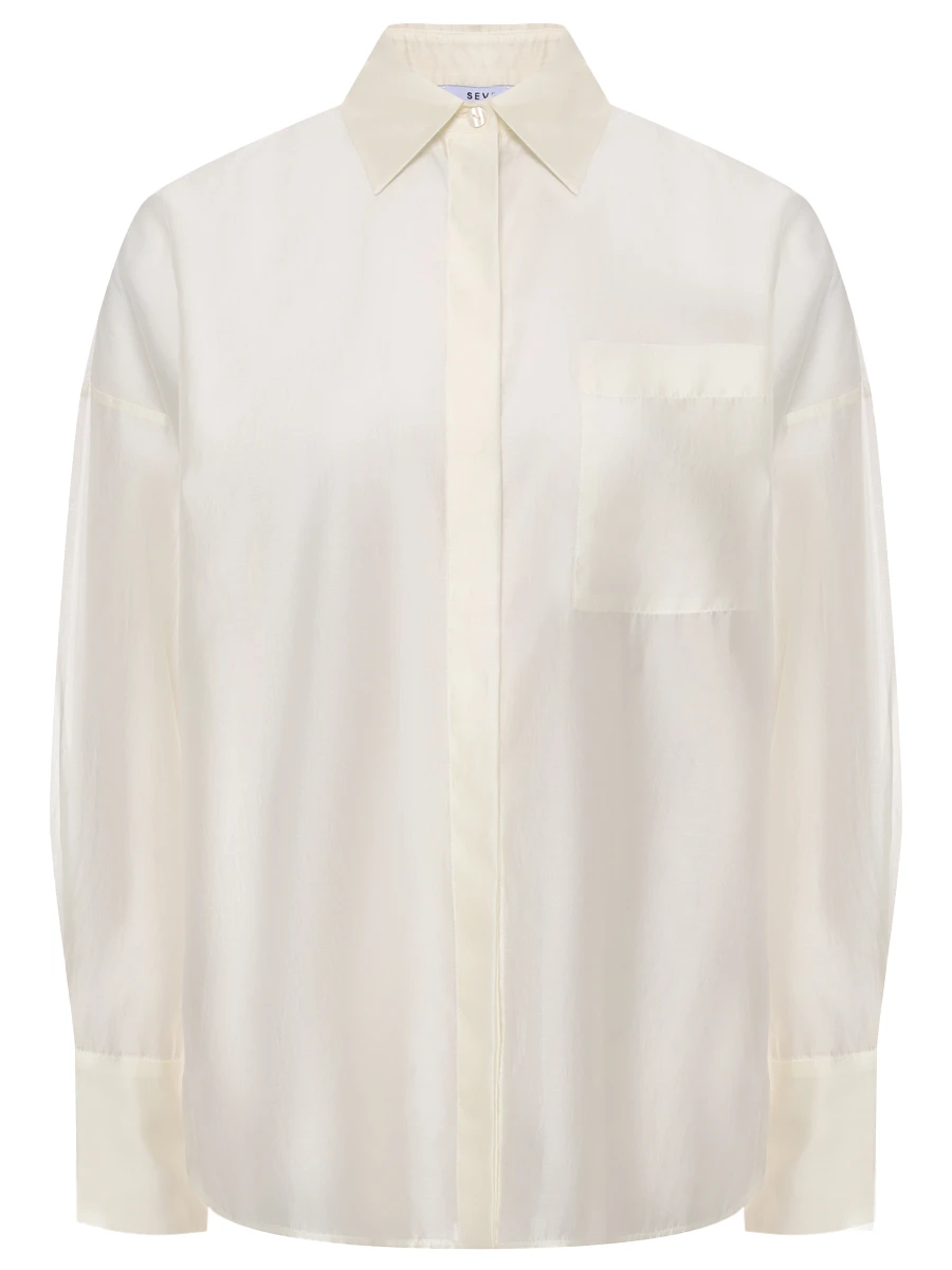 Рубашка из тенселя SEVEN LAB 325-S-W-14-11-087 Молочный Белый 