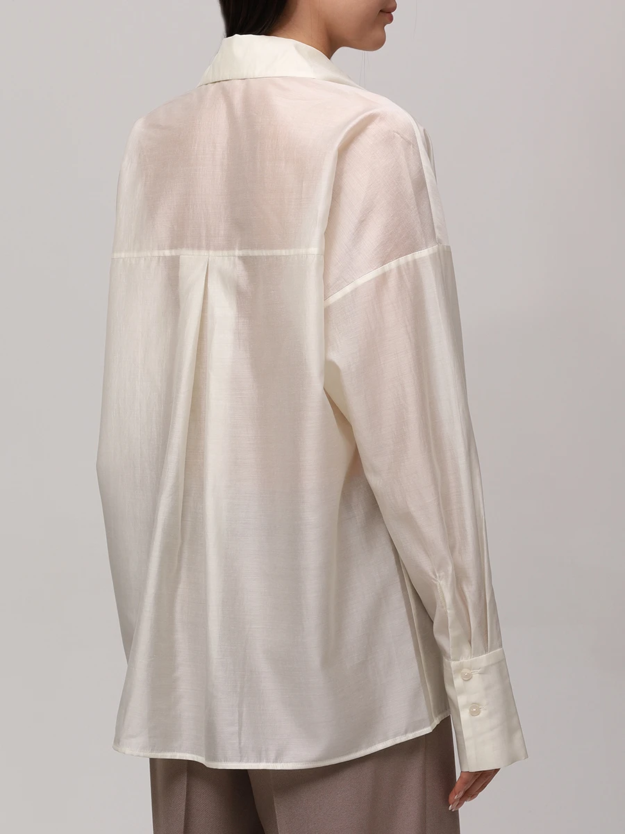 Рубашка из тенселя SEVEN LAB 325-S-W-14-11-087 Молочный Белый  Фото 3