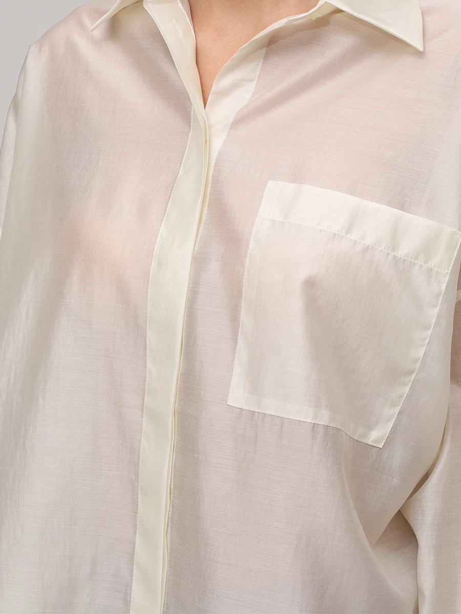 

Рубашка из тенселя, Белый, 325-S-W-14-11-087 Молочный