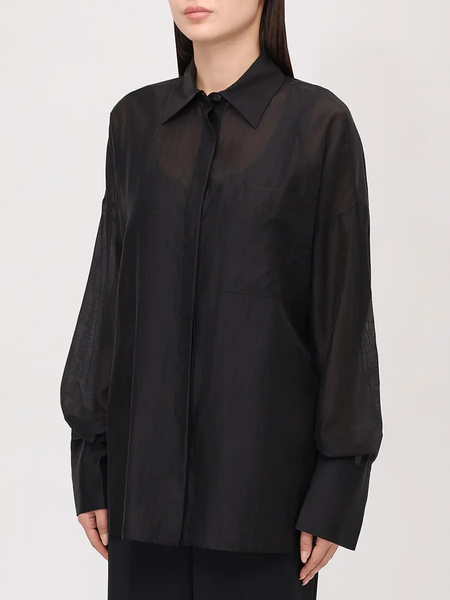 Рубашка из тенселя SEVEN LAB 325-S-W-14-30-087 Черный  Фото 4