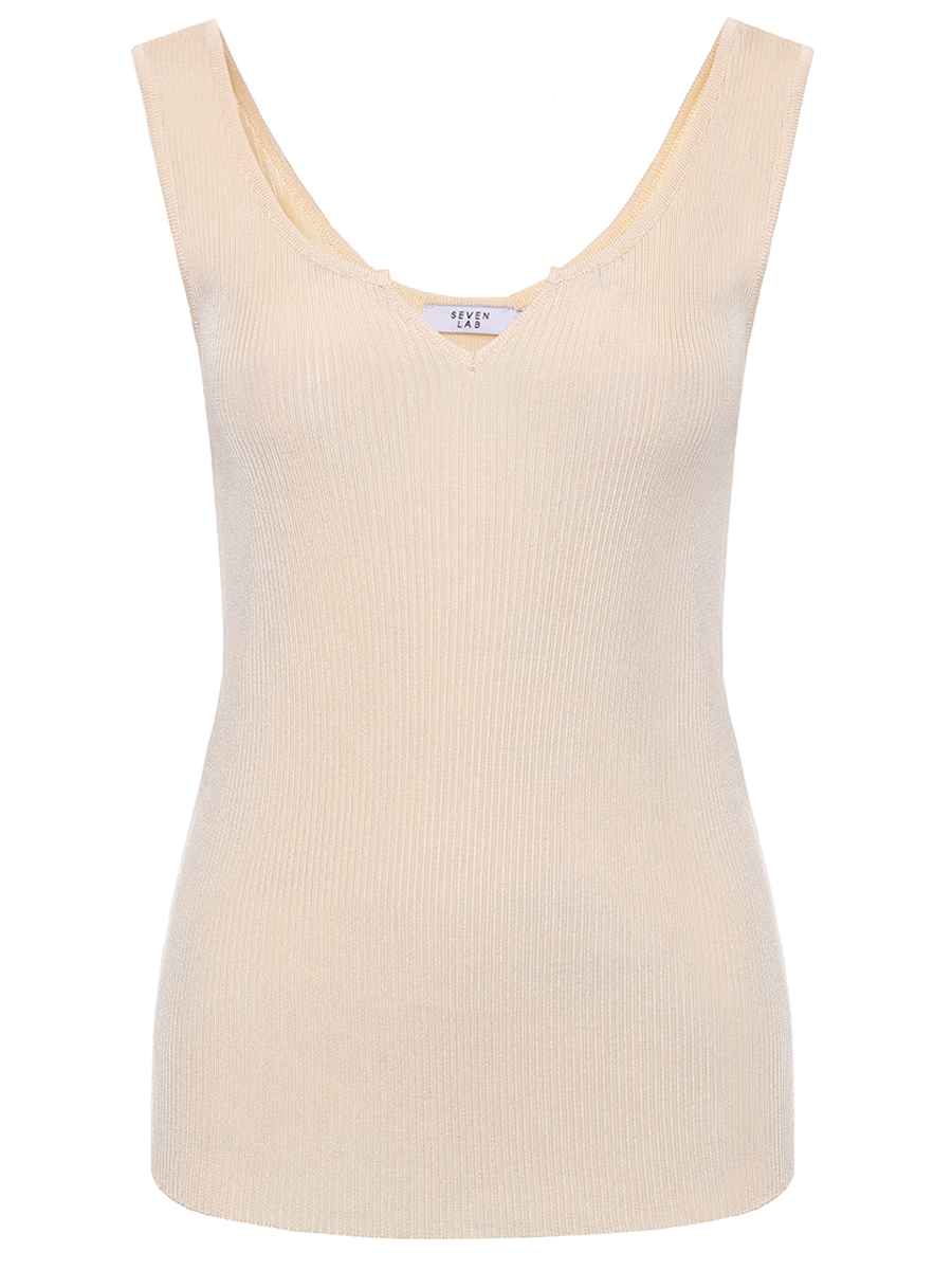 Топ из вискозы и шелка SEVEN LAB STV.09.700.367 Бежевый 