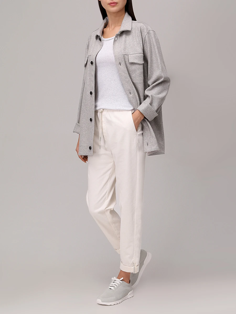 Топ хлопковый PANICALE D371665CA 37D10A 0910 Светло- Серый  Фото 2