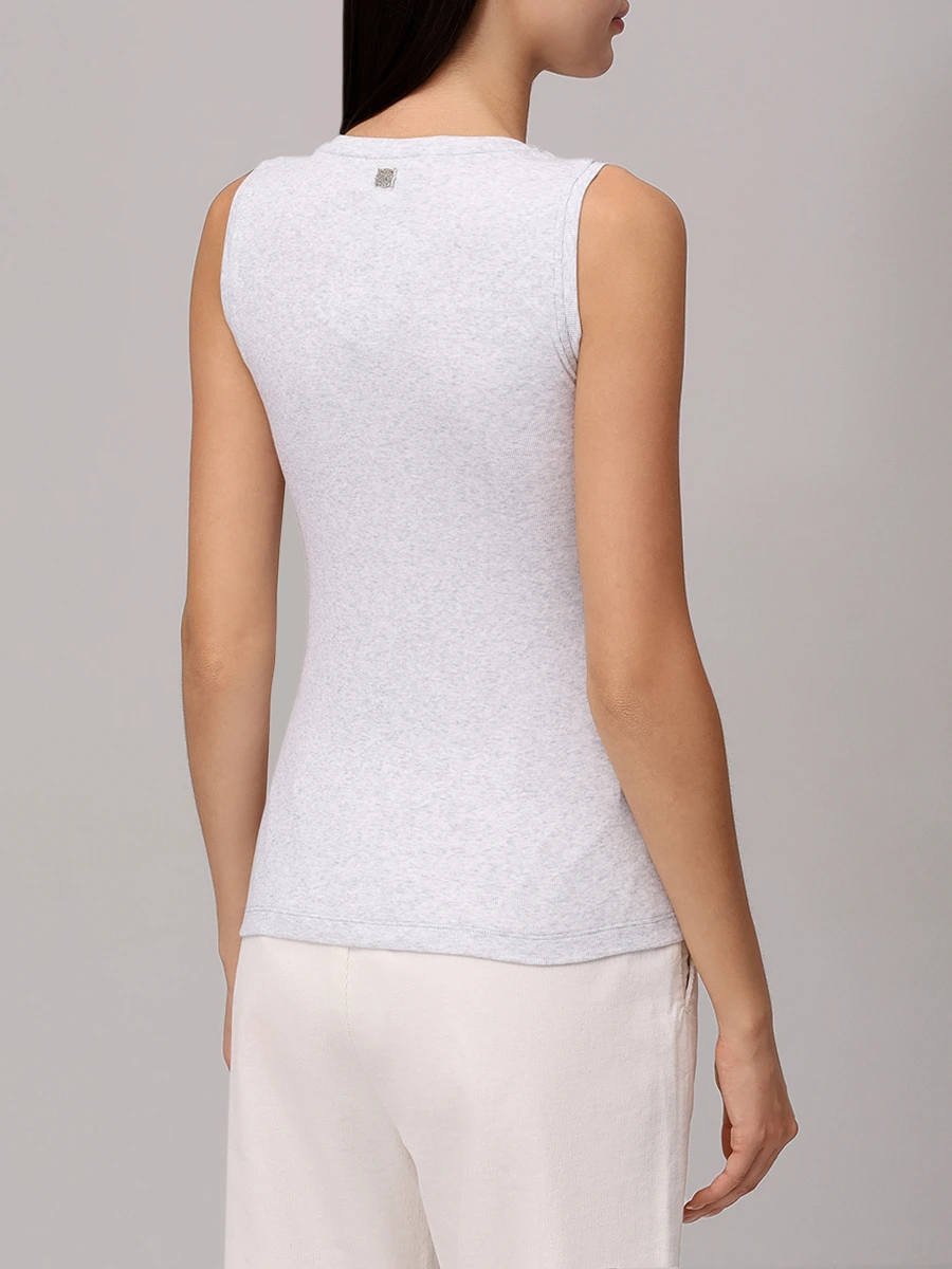 Топ хлопковый PANICALE D371665CA 37D10A 0910 Светло- Серый  Фото 3