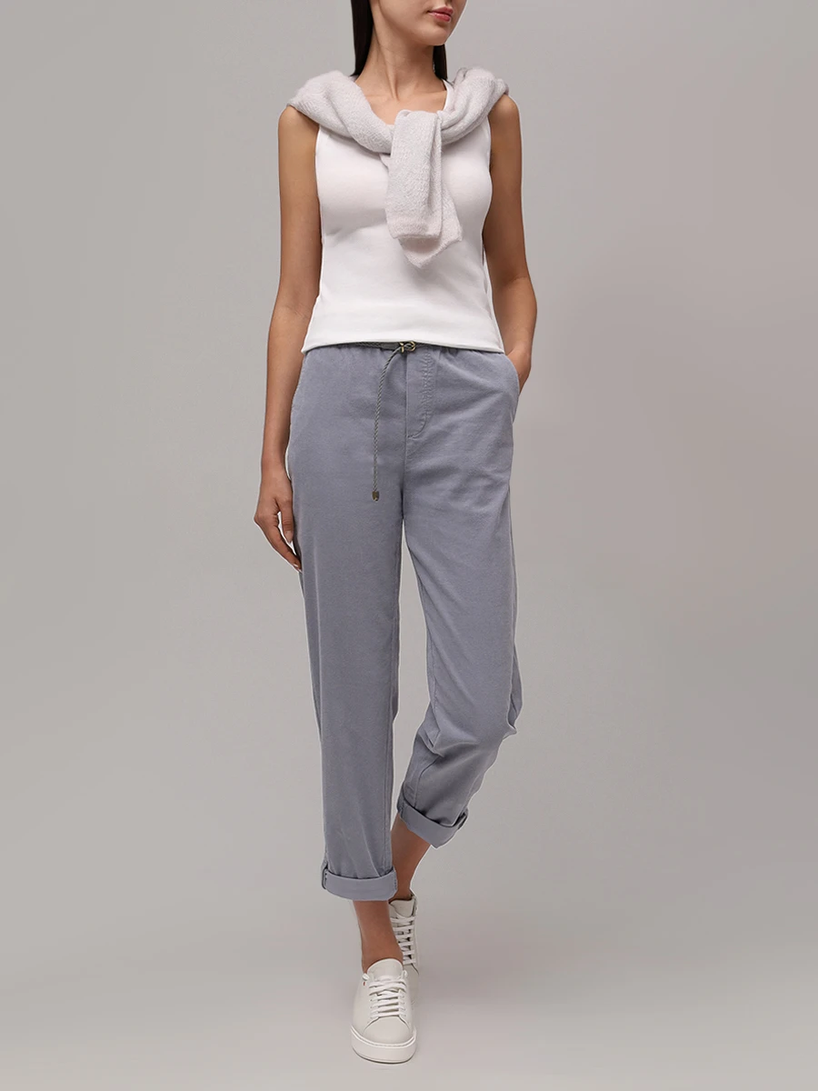 Топ хлопковый PANICALE D371665CA 37D10A 0100 Кремовый  Фото 2