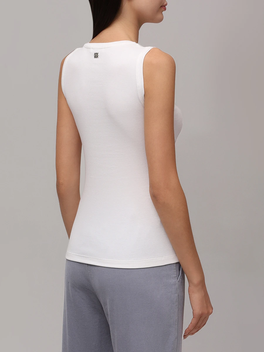 Топ хлопковый PANICALE D371665CA 37D10A 0100 Кремовый  Фото 3