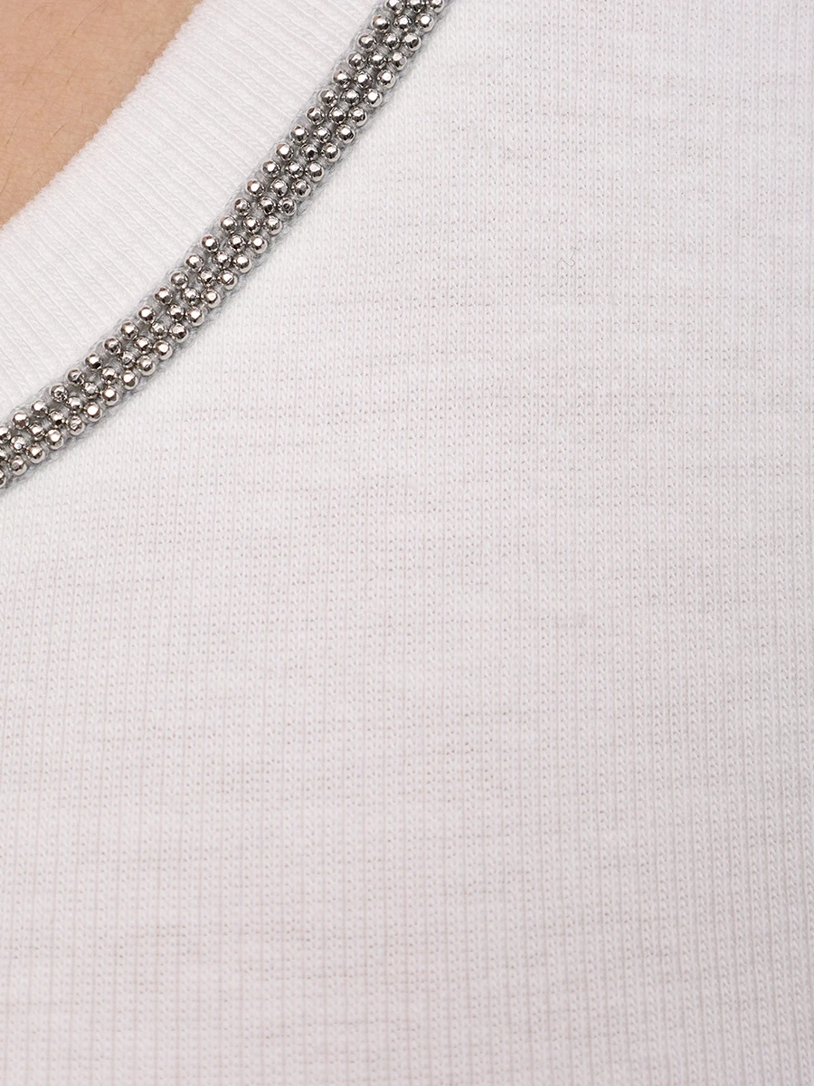 Топ хлопковый PANICALE D371665CA 37D10A 0100 Кремовый  Фото 6