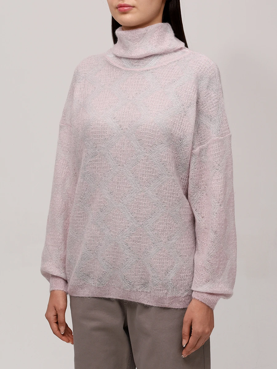 Свитер из мохера и шерсти альпака PANICALE D370439CL 37D61 0325 Розовый  Фото 4