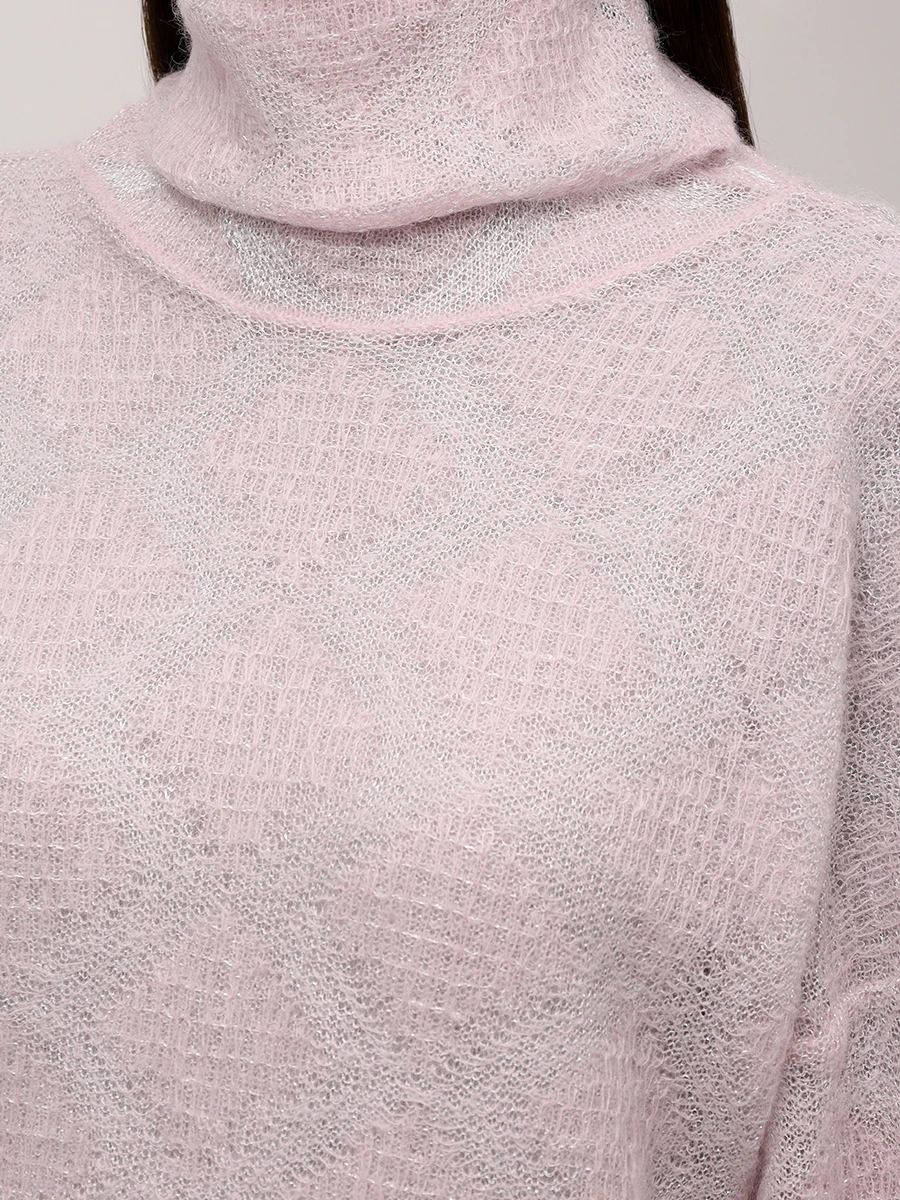 Свитер из мохера и шерсти альпака PANICALE D370439CL 37D61 0325 Розовый  Фото 5