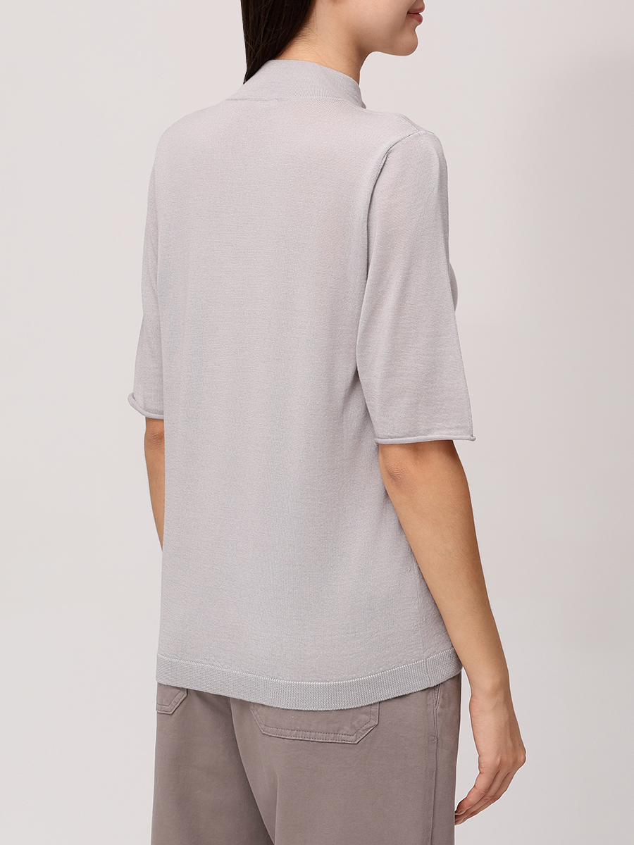 

Футболка из шерсти и шелка, Бежевый, D370106L 37D15A 0915 Светло-