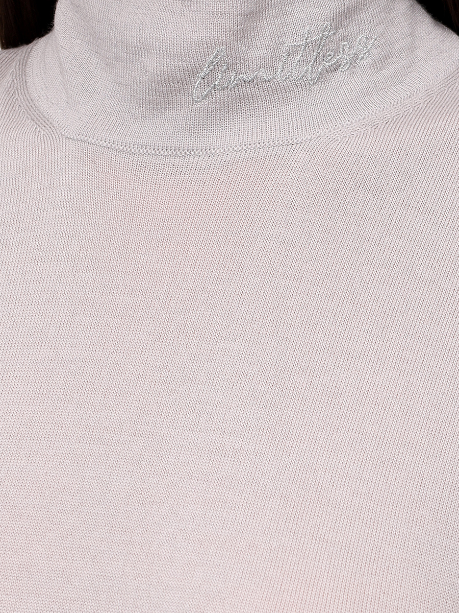 Футболка из шерсти и шелка PANICALE D370106L 37D15A 0915 Светло- Бежевый  Фото 6