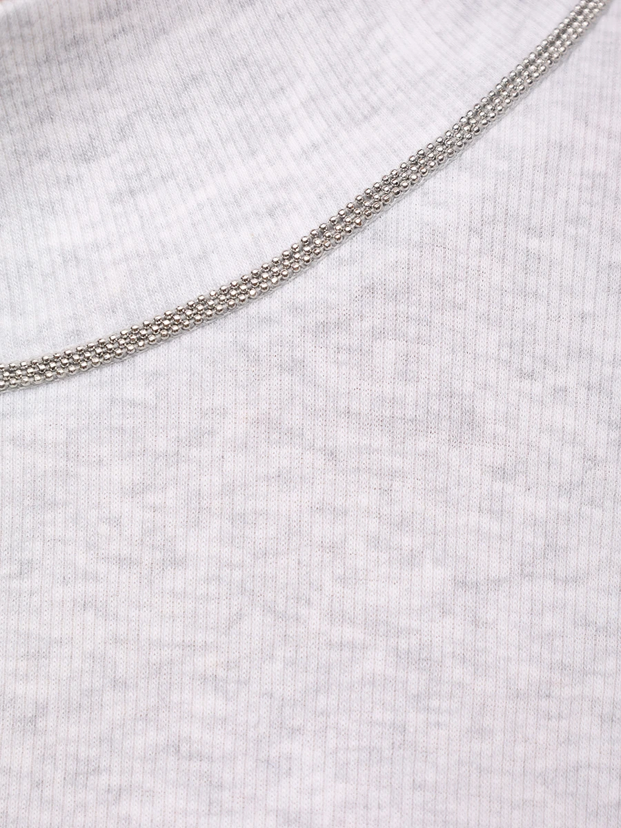 Топ хлопковый PANICALE D371666L/NR 37D10A 0910 Светло- Серый  Фото 6