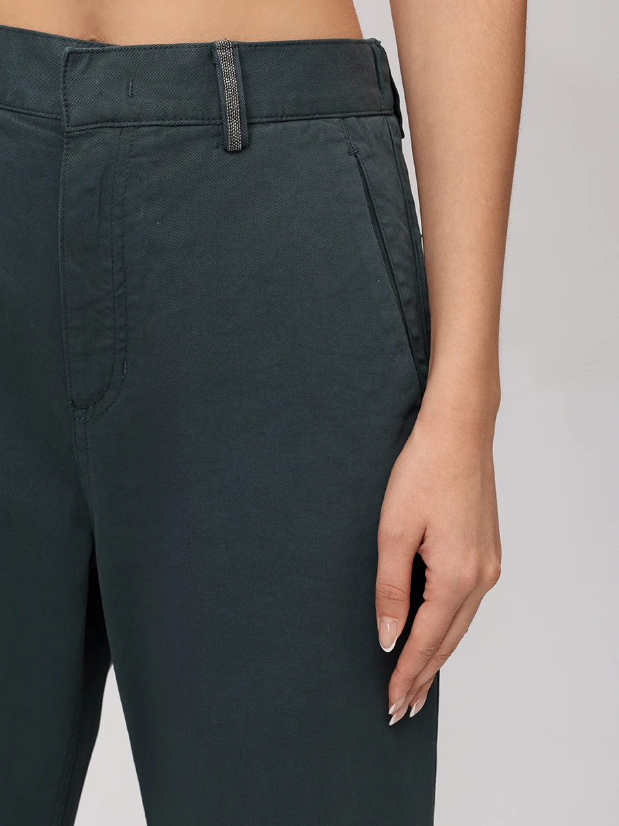 

Брюки хлопковые, Зеленый, D370052PA 37D60 0470 Темно-