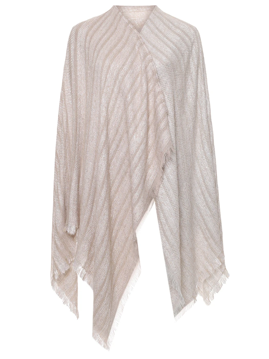 Пончо из вискозы и шерсти PANICALE D37PONCHO 37DPON 0225 Бежевый 