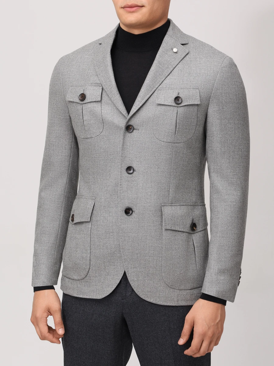 Пиджак шерстяной LUBIAM 52521/2/2564 Серый  Фото 4