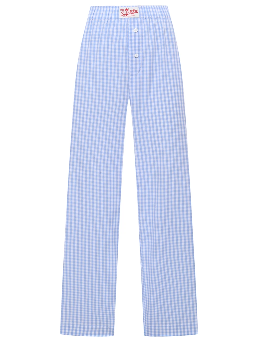 Брюки хлопковые MC2 SAINT BARTH DOHA - POPELINE VICHY 31 Голубой 