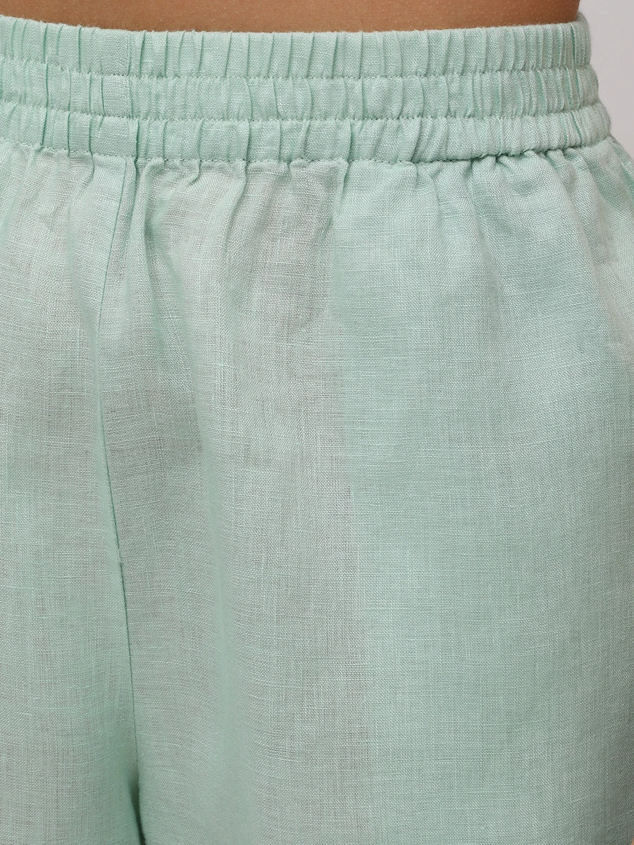 Шорты льняные MC2 SAINT BARTH MEAVE - LINEN 53 SAGE Зеленый  Фото 5