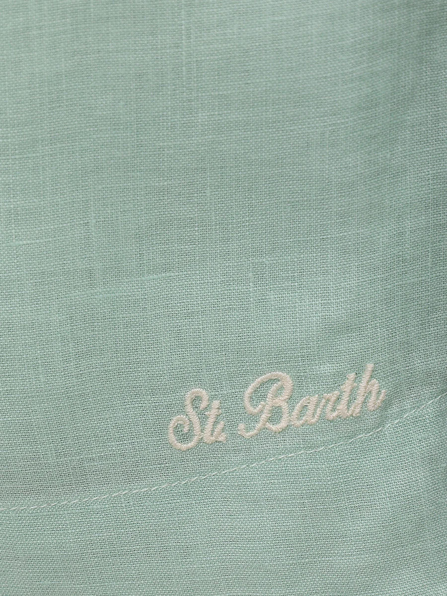 Шорты льняные MC2 SAINT BARTH MEAVE - LINEN 53 SAGE Зеленый  Фото 6