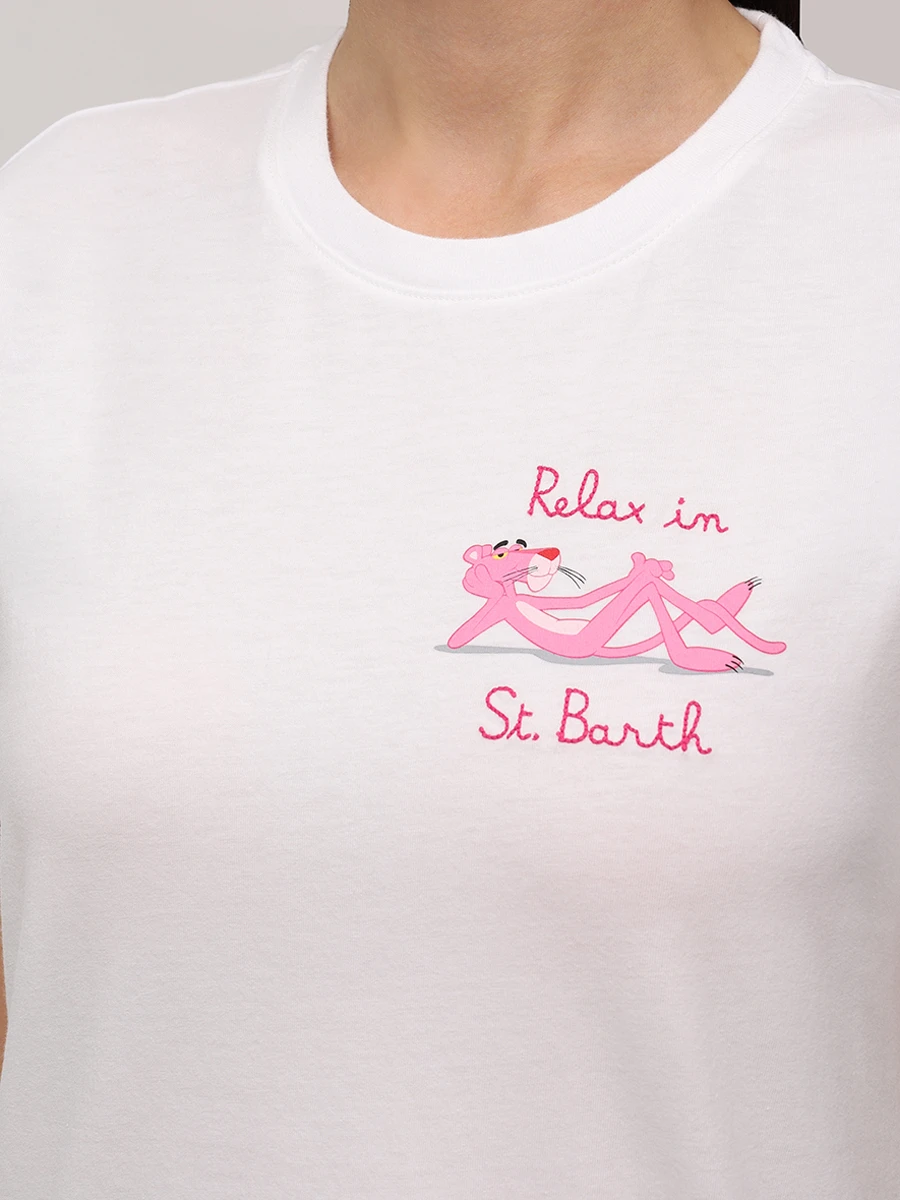 Футболка хлопковая MC2 SAINT BARTH EMILIE - PINK RELAX 01 EMB Белый  Фото 5